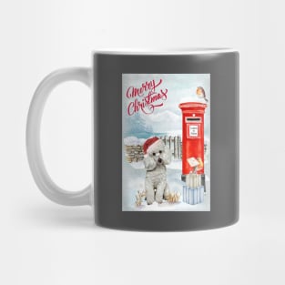 White Poodle Merry Christmas Santa Dog Mug